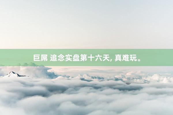 巨屌 追念实盘第十六天， 真难玩。