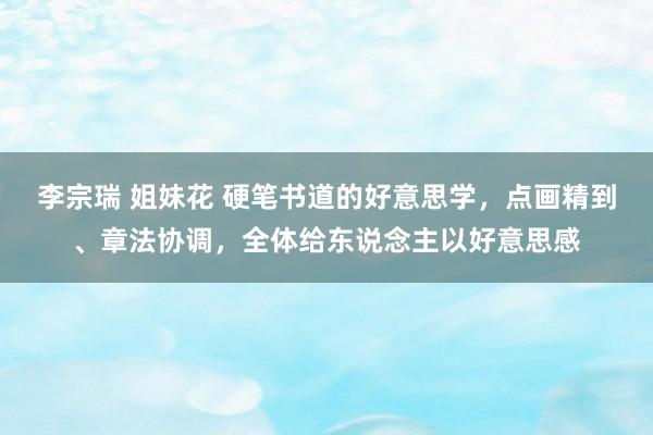 李宗瑞 姐妹花 硬笔书道的好意思学，点画精到、章法协调，全体给东说念主以好意思感